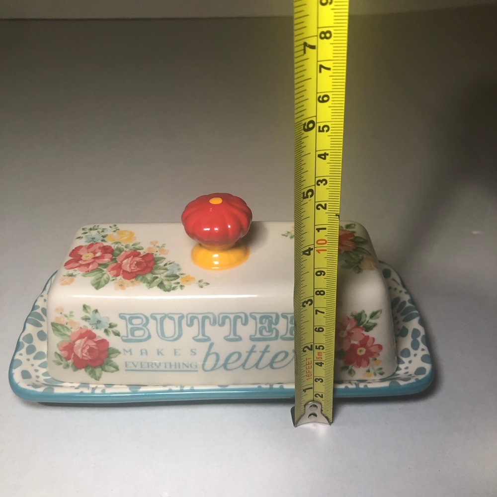 The Pioneer Woman Butter Dish "Vintage Floral" Collection Stoneware - Picture 3 of 14
